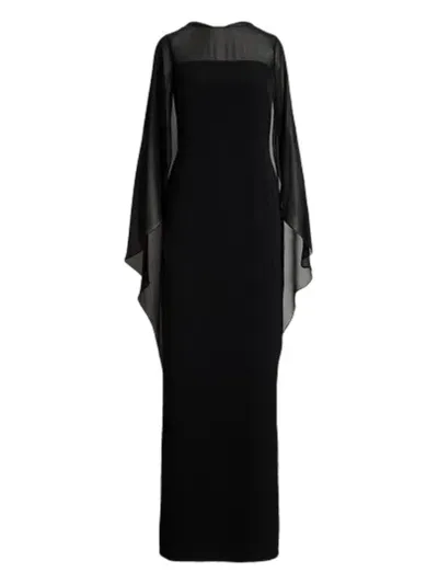 Ralph Lauren Lavati Short Sleeve Gown In Black