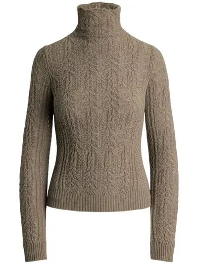 Ralph Lauren Lefty Pullover In Pointelle-strick In Grün