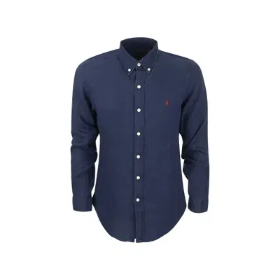 Ralph Lauren Linen Slim Shirt In Blue