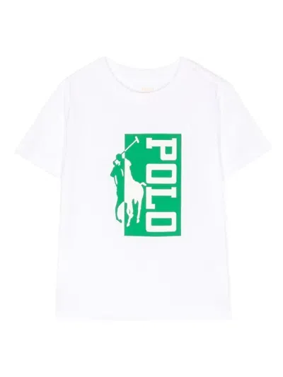 Ralph Lauren Kids' Logo-print Cotton T-shirt In White