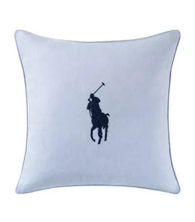 Ralph Lauren Oxford Polo Pony Cushion Cover In Blue