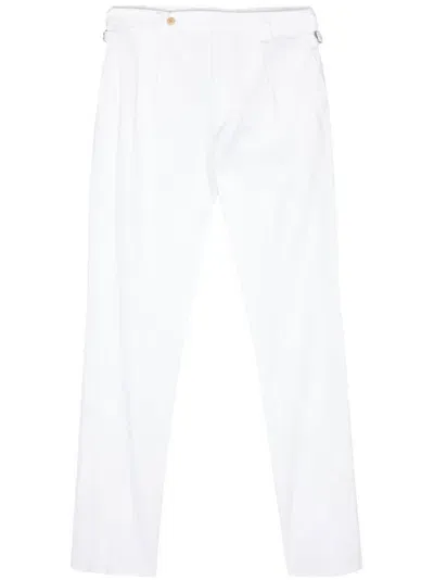 Ralph Lauren Pleated Chino Trousers In White