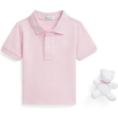 Ralph Lauren Babies'  Polo & Bear Gift Set In Hint Of Pink