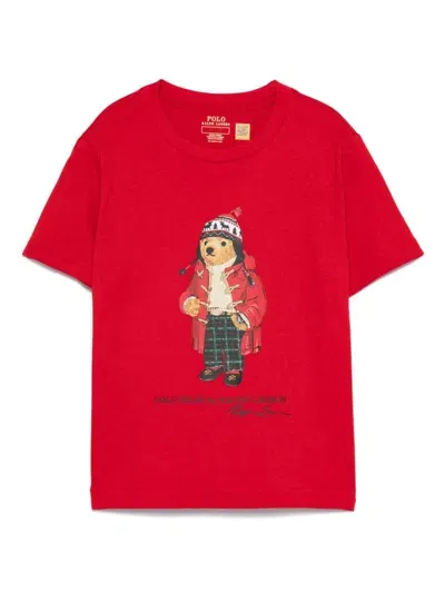 Ralph Lauren Kids' Polo Bear T-shirt In Red