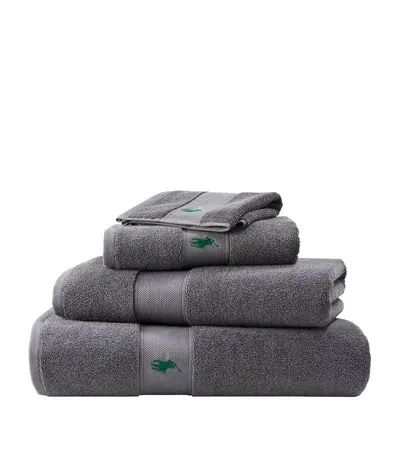 Ralph Lauren Polo Player Bath Towel In Grey