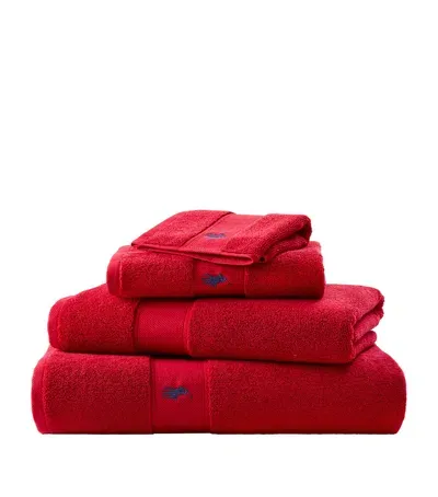 Ralph Lauren Polo Player Bath Towel In Red