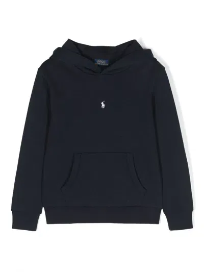 Ralph Lauren Kids' Polo Pony-embroidered Cotton Hoodie In Blue