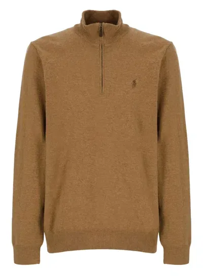 Ralph Lauren Pony Sweater In Brown