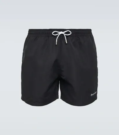 Ralph Lauren Purple Label Amalfi Swim Trunks In Black