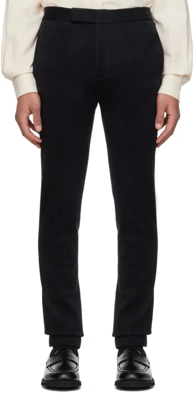 Ralph Lauren Purple Label Black Herringbone Trousers