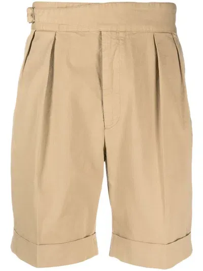 Ralph Lauren Purple Label Byron Pleated Shorts In Brown