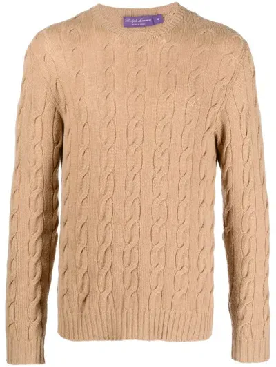 Ralph Lauren Purple Label Cable-knit Cashmere Jumper In Neutrals