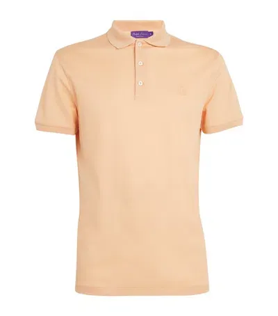 Ralph Lauren Purple Label Cotton Polo Shirt In Orange