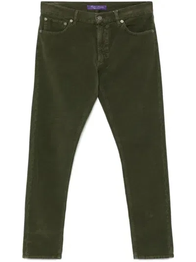 Ralph Lauren Purple Label Felted Trousers In Green