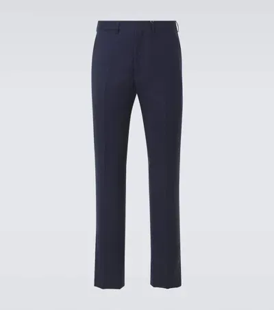 Ralph Lauren Purple Label Gregory Mid-rise Wool Chinos In Navy