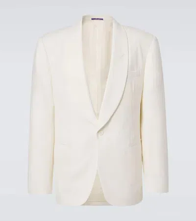 Ralph Lauren Purple Label Gregory Wool Tuxedo Jacket In Neutral