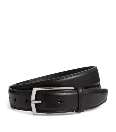 Ralph Lauren Purple Label Leather Belt In Black