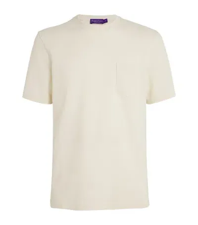 Ralph Lauren Purple Label Linen-cotton T-shirt In Beige