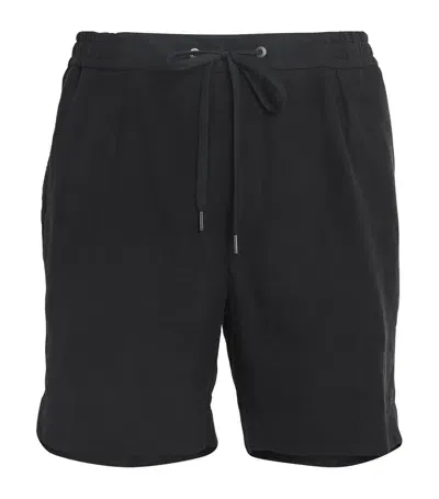 Ralph Lauren Purple Label Silk-linen Shorts In Black