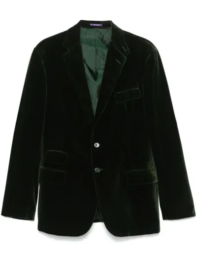 Ralph Lauren Purple Label Velvet Blazer In Green