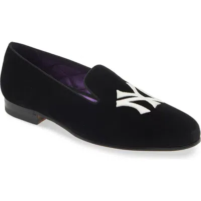 Ralph Lauren Purple Label X Yankees Alonzo Velvet Venetian Loafer In Polo Black