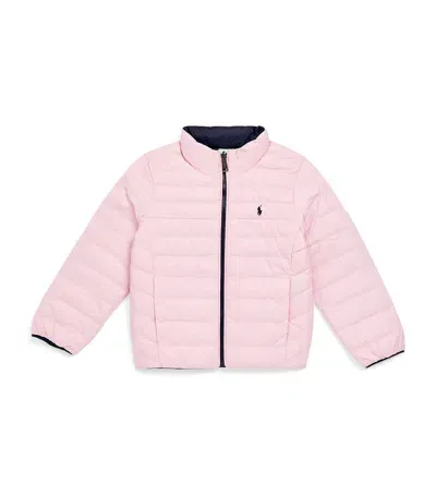 Ralph Lauren Kids' Reversible Padded Polo Pony Jacket In Pink