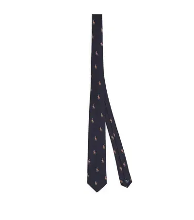 Ralph Lauren Kids' Silk Polo Pony Tie In Navy