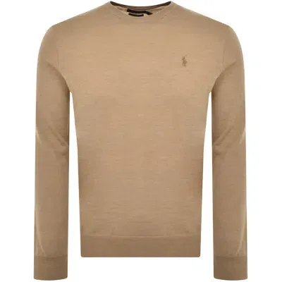 Ralph Lauren Slim Fit Wool Knit Jumper Brown