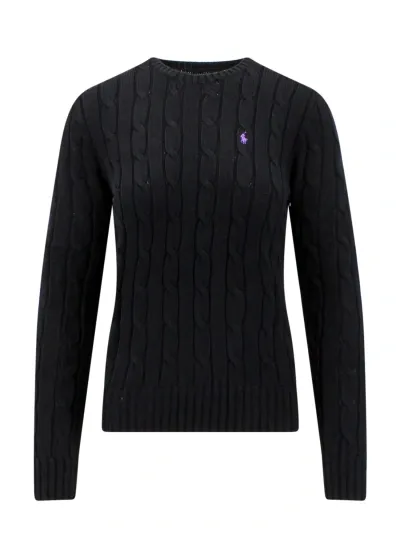 Ralph Lauren Cable-knit Wool-cashmere Sweater In Polo Black