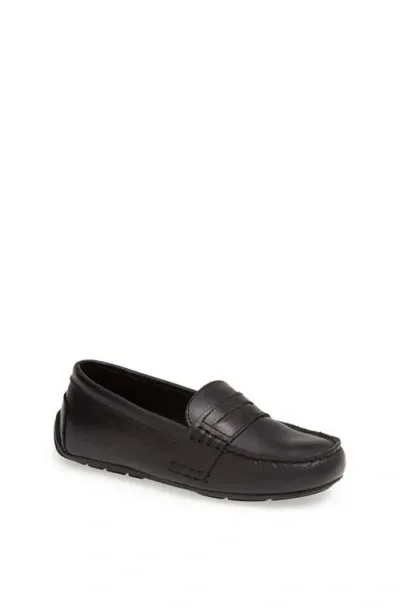 Ralph Lauren Kids'  'telly' Loafer In Black Burnished Leather