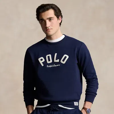 Ralph Lauren The Rl Fleece Logo Sweatshirt In Navy