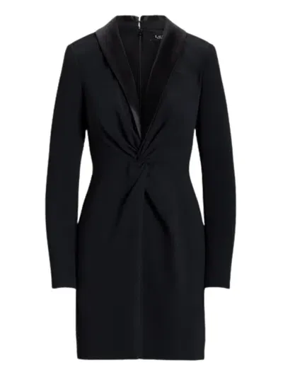 Ralph Lauren Zeenai Short Long Sleeve Cocktail Dress In Black