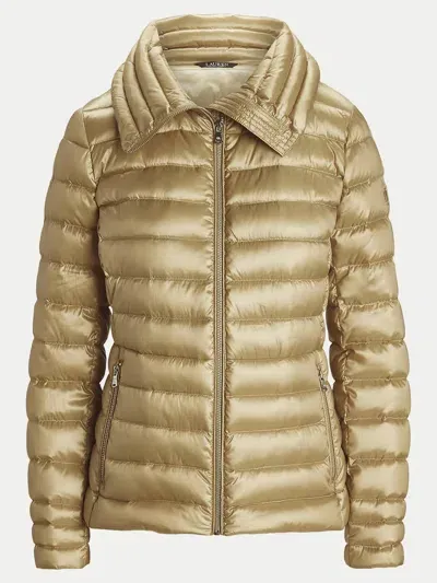 Ralph Lauren Zp Frt Sft26 Insulated Coat In Birch Tan