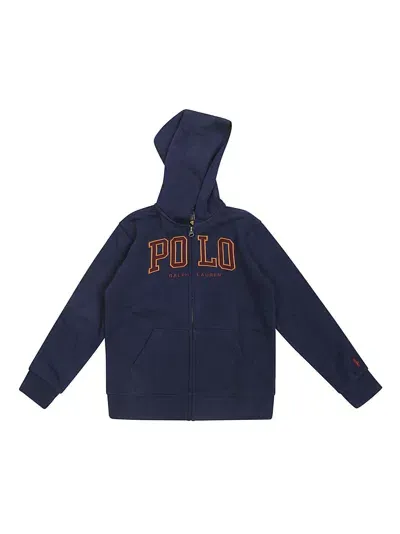 Ralph Laurent Girl Felpa Full Zip Polo In Blu