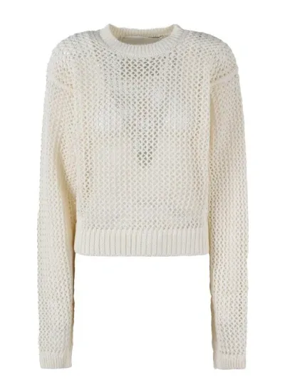 Ramael Bio Cable Crewneck Sweater In White