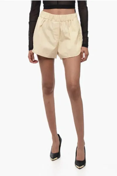 Ramael Cotton Shorts With Elastic Waistband In Neutral