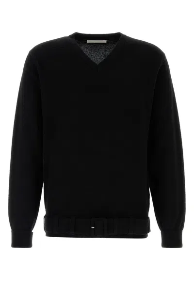 Random Identities Men Belted Cashmere Sweater Knit-l Nd  Male In Black