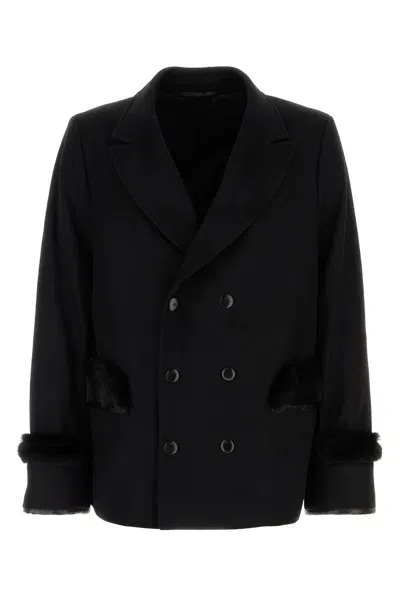 Random Identities Men Peacoat Woven-52 Nd  Male In Black