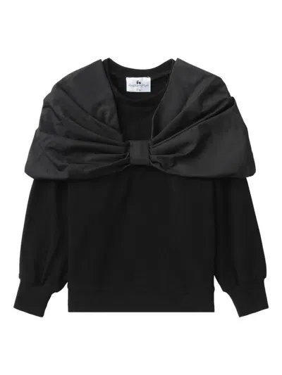 Raspberry Plum Kids' Bow-detail Sweatshirt In Black