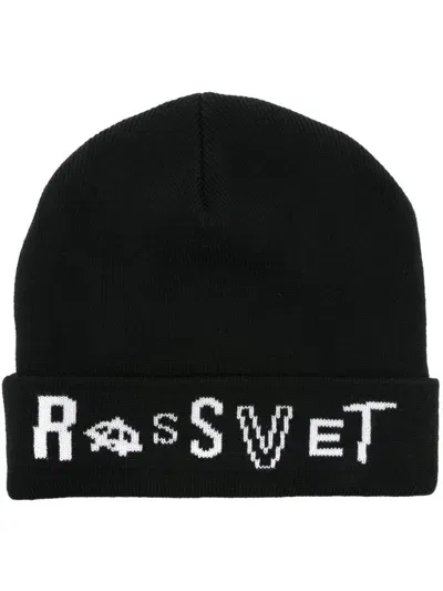 Rassvet Intarsia-logo Beanie In Black