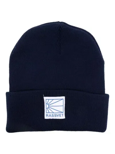 Rassvet Logo-patch Beanie In Blue