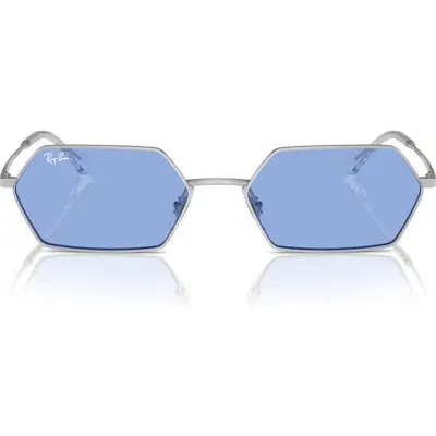 Ray Ban Ray-ban 55mm Frameless Rectangle Sunglasses In Silver