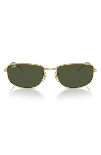 Ray Ban 56mm Irregular Sunglasses In Gold Flash