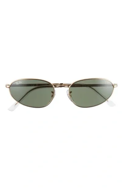 Ray Ban 56mm Oval Sunglasses In Gold Flash