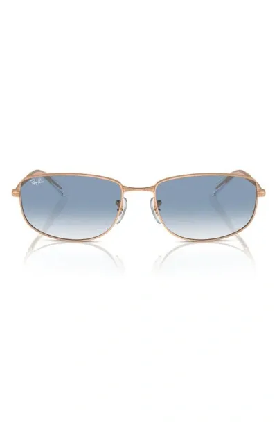 Ray Ban 59mm Gradient Oval Sunglasses In Rose Gold