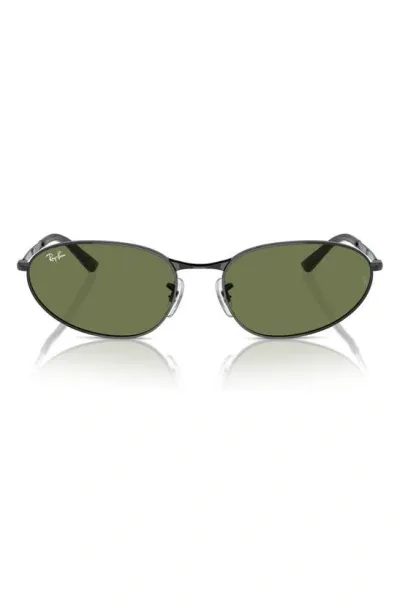 Ray Ban 59mm Irregular Oval Sunglasses In Black