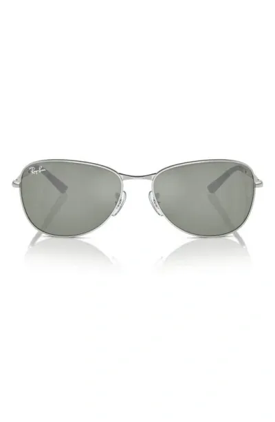 Ray Ban 59mm Oval Sunglasses In Silver