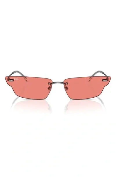 Ray Ban Anh Bio-based Sunglasses Gunmetal Frame Pink Lenses 63-15