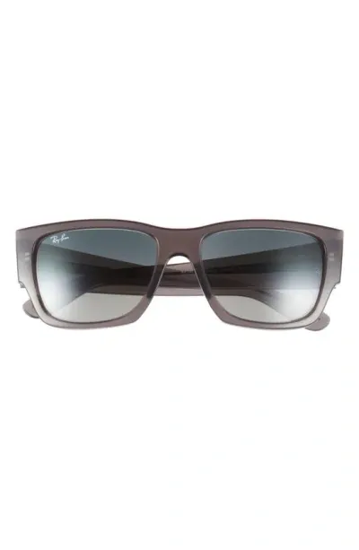 Ray Ban Carlos 56mm Polarized Rectangular Sunglasses In Grey Flash