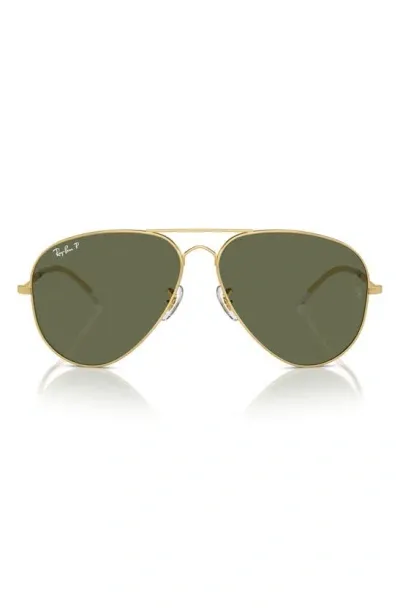 Ray Ban Old Aviator 62mm Polarized Pilot Sunglasses In Gold Flash